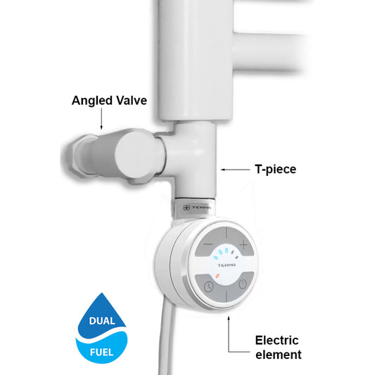 White Dual Fuel Kit with Element - Terma Moa (for Heated Towel Rail)