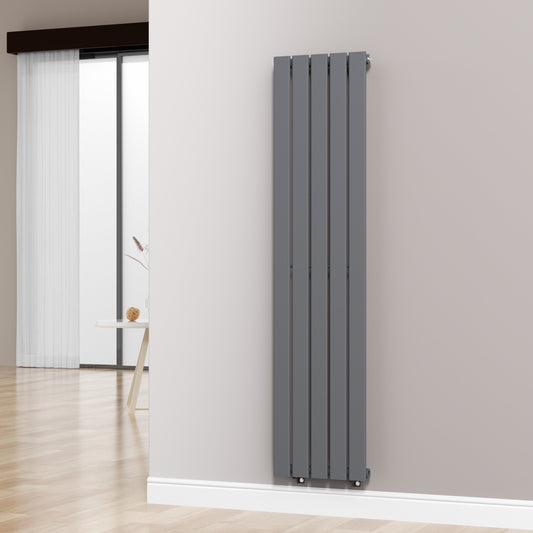 Designer 376mm x 1600mm Anthracite Gray Vertical Single Flat Panel Radiator 2131 Btu