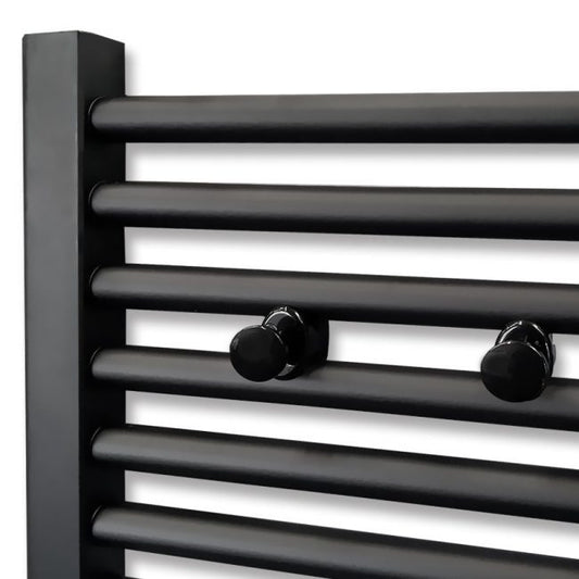Black Extra Hanger for Heated Towel Rail Radiator - Bath Robe Hook Clip (Pair)