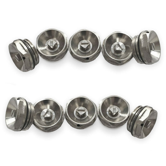 Radiator 15mm Air Vent Bleed Plug Valve 1/2" Chrome 10 PCS