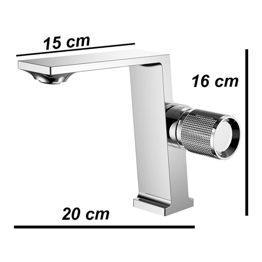 Elegant Modern Chrome Brass Bathroom Tap Rotary Handle Model Kpy 1260507C