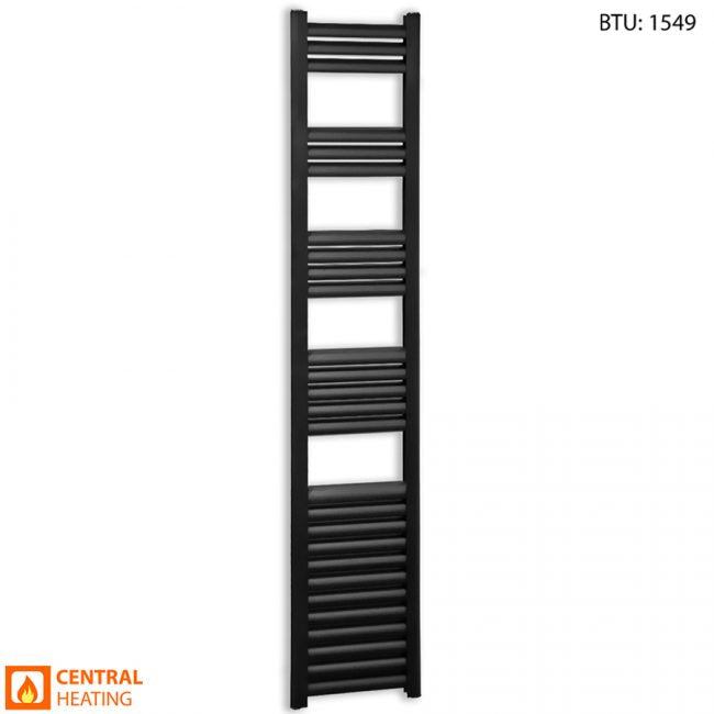 300mm Wide 1600mm High Everly Black Central Heating