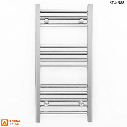 Small 300mm x 700mm Straight Chrome Heated Towel Rail Radiator