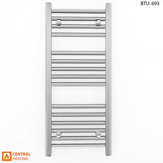 Small 300mm x 800mm Straight Chrome Heated Towel Rail Radiator