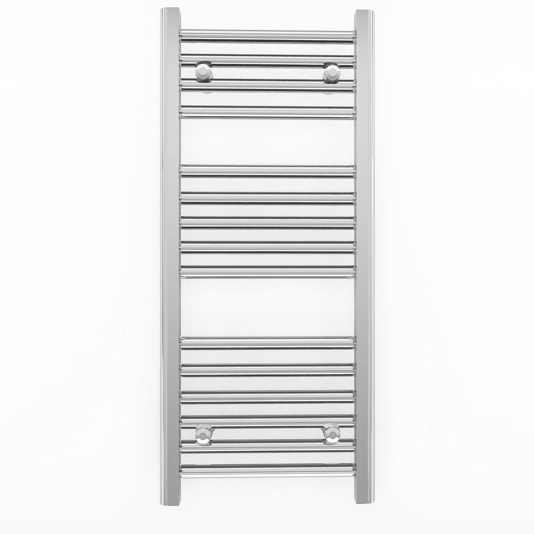 Small 450mm x 800mm Straight Chrome Heated Towel Rail Radiator