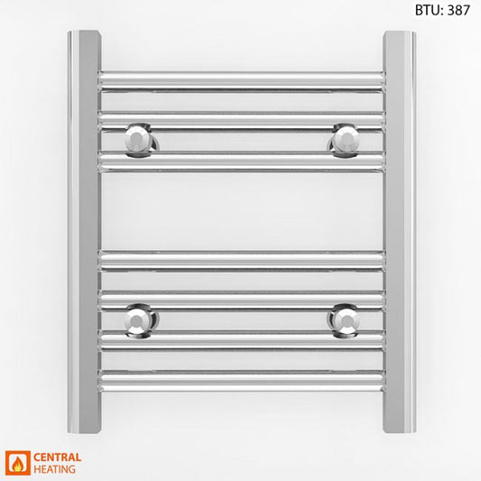 Small 400mm x 400mm Straight Chrome Heated Towel Rail Radiator