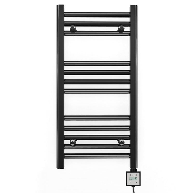 Small 400mm x 700mm Straight Matt Black Electric Pre-Filled Heated Towel Rail Radiator