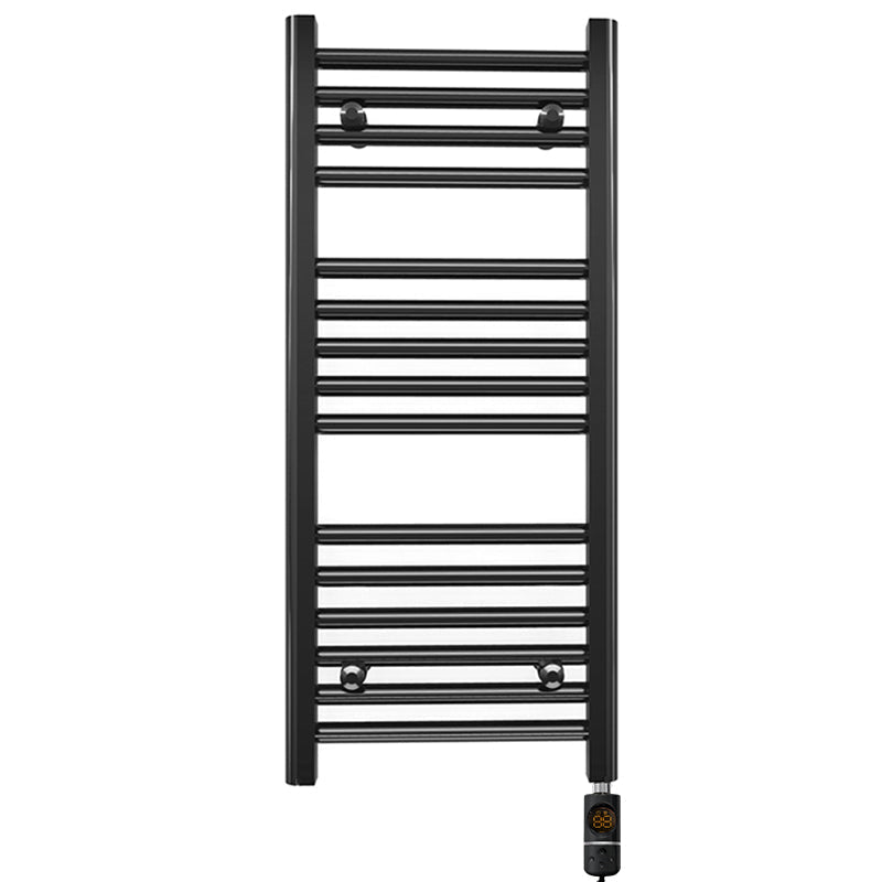 Small 350mm x 800mm Straight Matt Black Electric Pre-Filled Heated Towel Rail Radiator