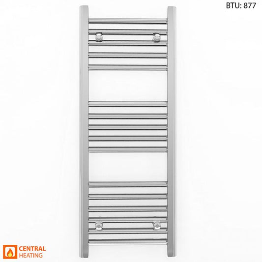 Small 400mm x 900mm Straight Chrome Heated Towel Rail Radiator
