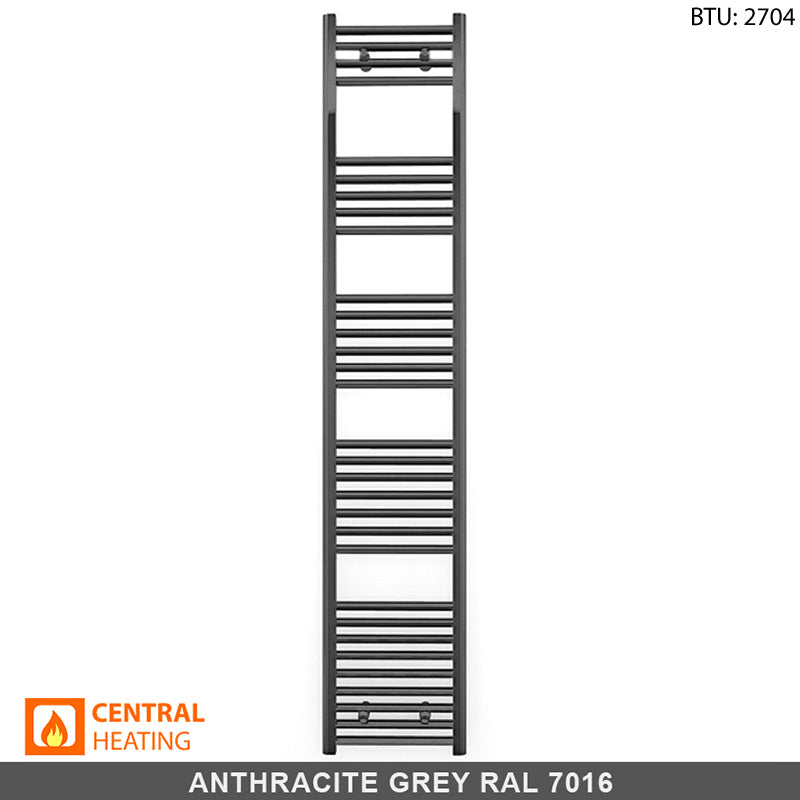 450mm x 1800mm Anthracite Grey Heated Towel Rail Radiator