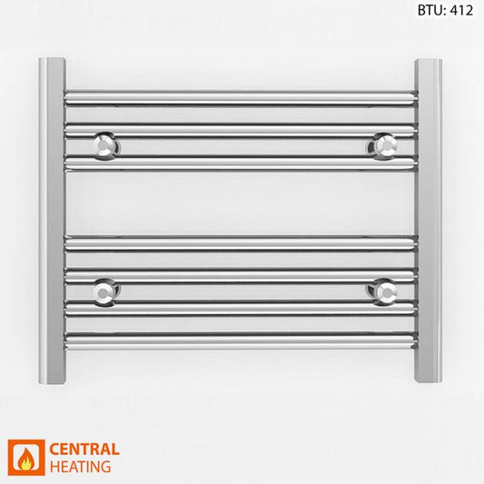 Small 450mm x 400mm Straight Chrome Heated Towel Rail Radiator