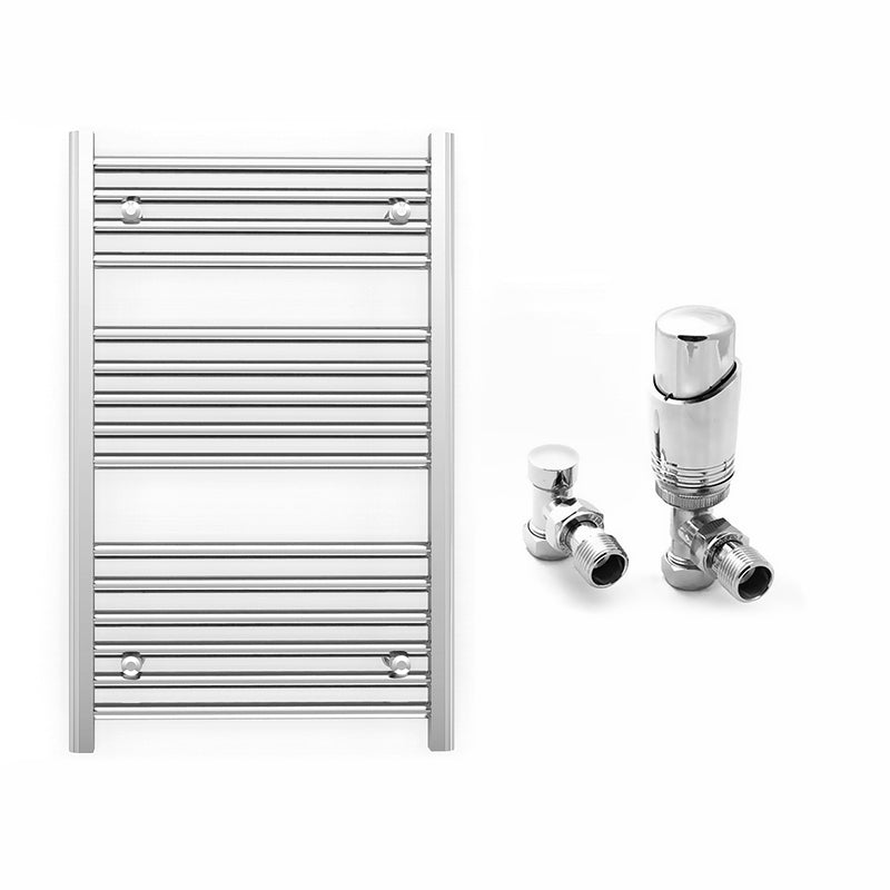 Small 550mm x 800mm Straight Chrome Heated Towel Rail Radiator