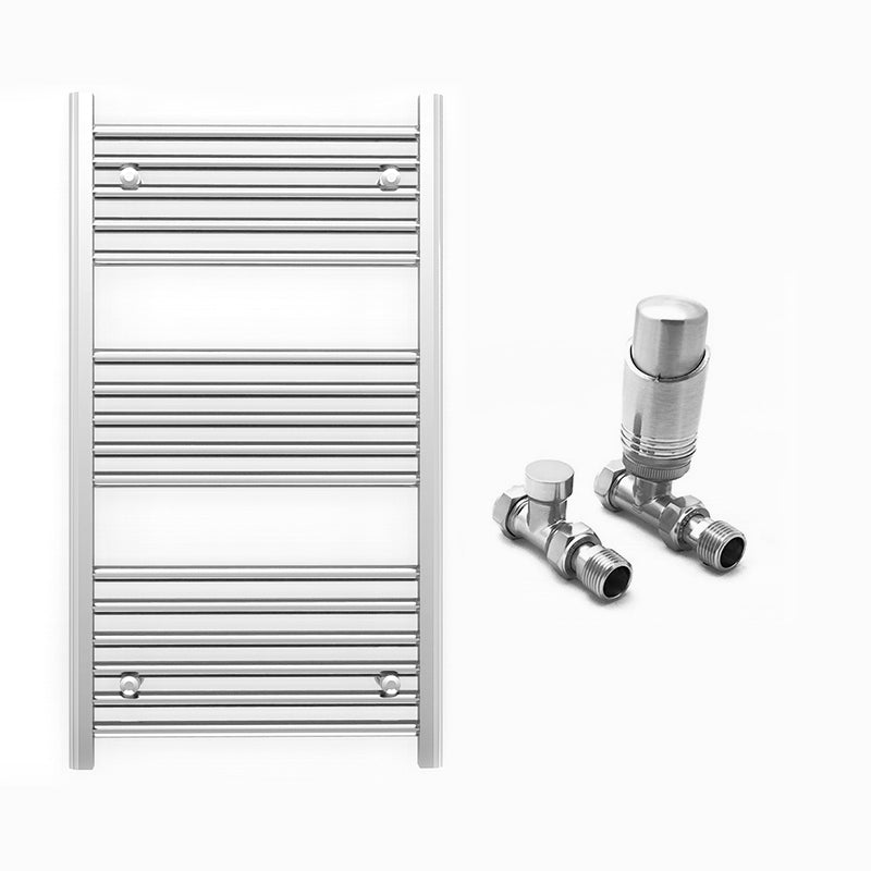 Small 500mm x 900mm Straight Chrome Heated Towel Rail Radiator