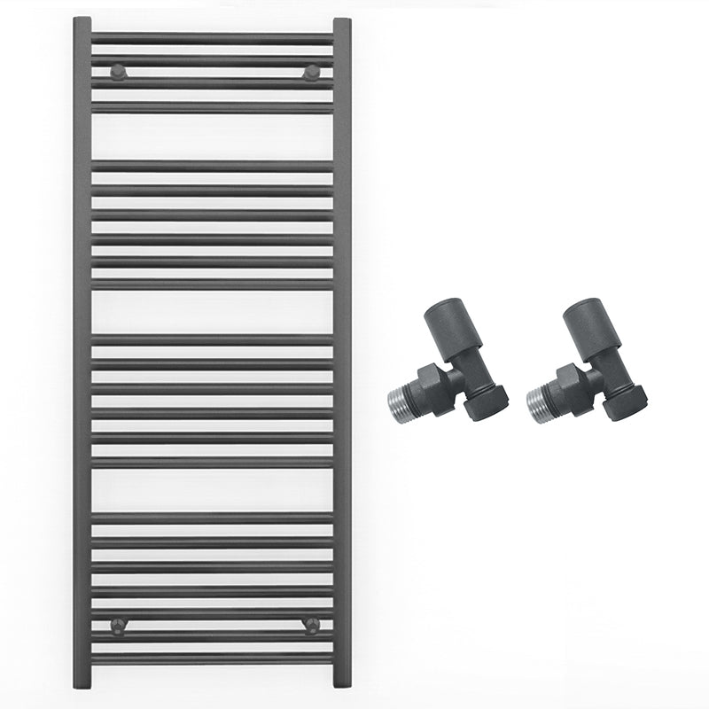 550mm x 1200mm Anthracite Grey Heated Towel Rail Radiator