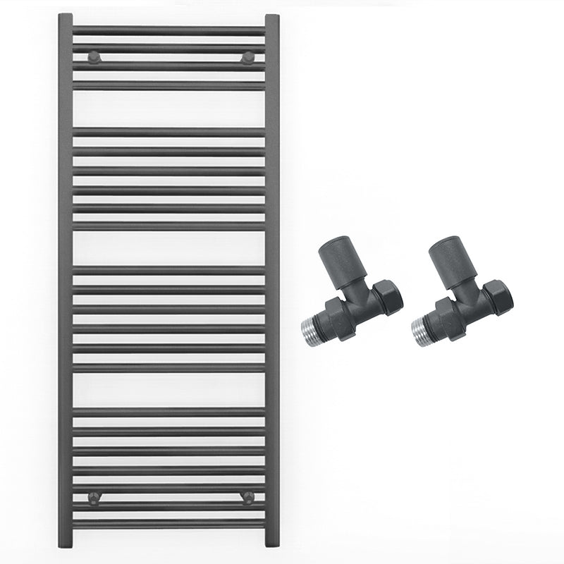 550mm x 1200mm Anthracite Grey Heated Towel Rail Radiator