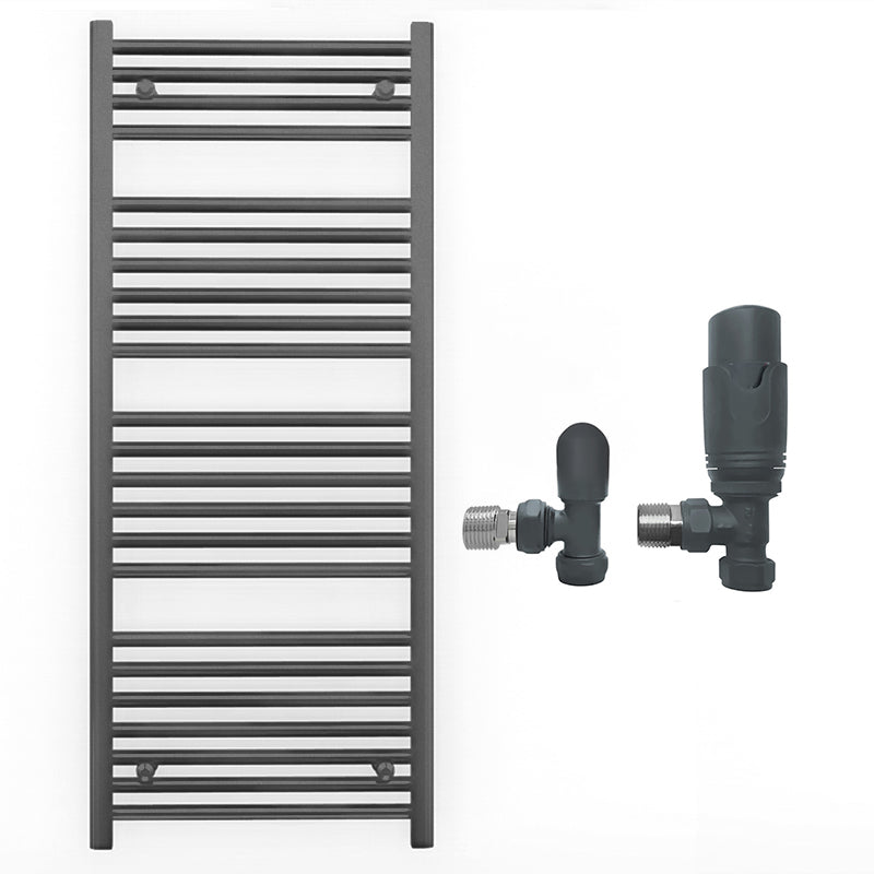 550mm x 1200mm Anthracite Grey Heated Towel Rail Radiator