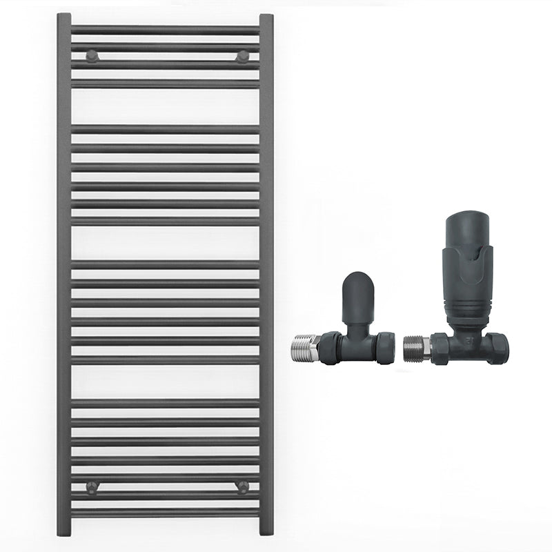 550mm x 1200mm Anthracite Grey Heated Towel Rail Radiator