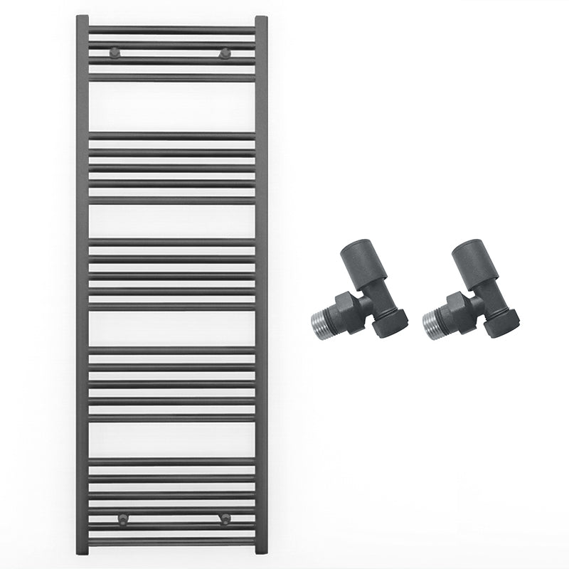 600mm x 1400mm Anthracite Grey Heated Towel Rail Radiator