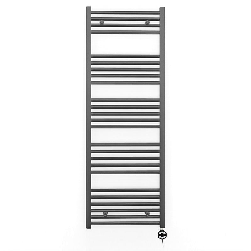 600mm x 1400mm  Anthracite Grey Electric Pre-Filled Heated Towel Rail Radiator
