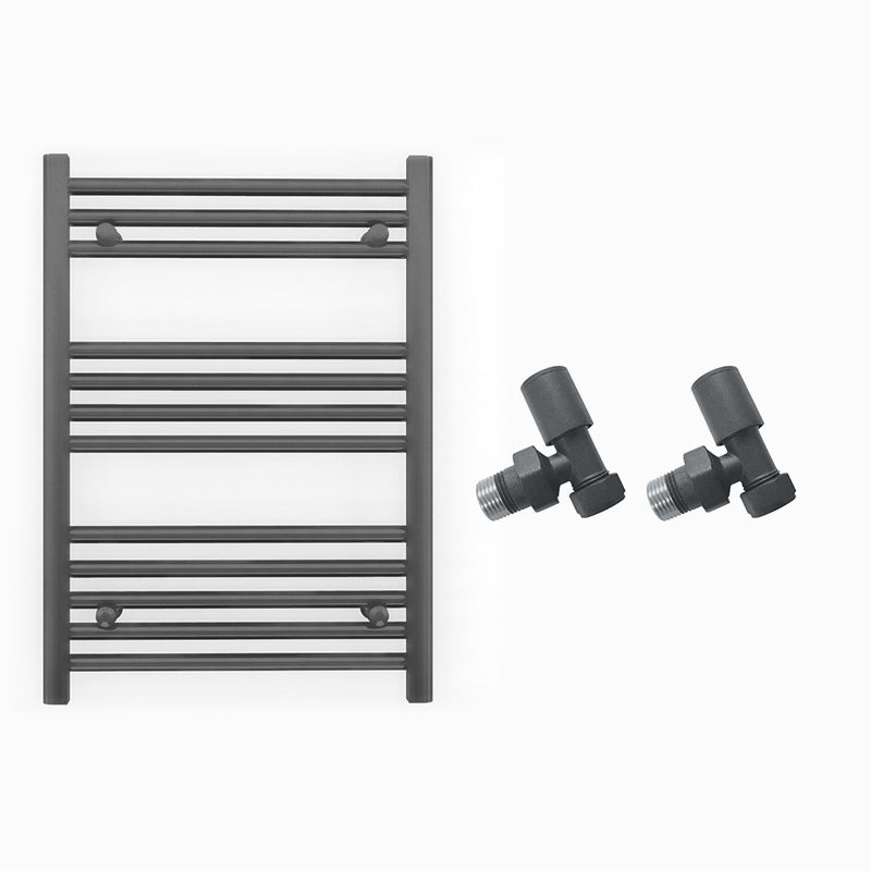 Small 550mm x 700mm Anthracite Grey Heated Towel Rail Radiator