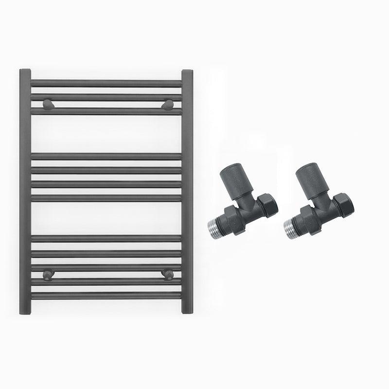Small 550mm x 700mm Anthracite Grey Heated Towel Rail Radiator