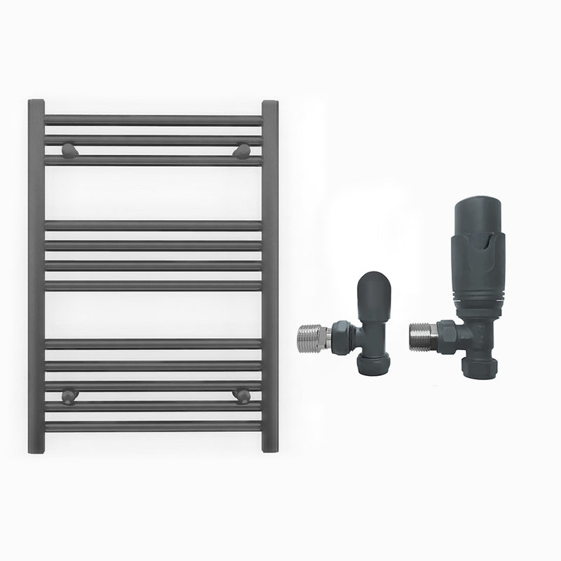 Small 550mm x 700mm Anthracite Grey Heated Towel Rail Radiator