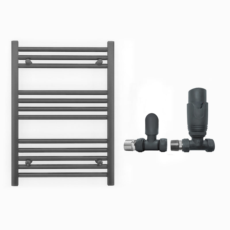 Small 550mm x 700mm Anthracite Grey Heated Towel Rail Radiator
