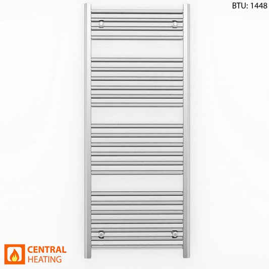 550mm x 1200mm Straight Chrome Heated Towel Rail Radiator