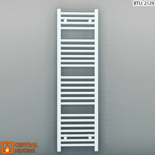 550mm x 1200mm Straight White Heated Towel Rail Radiator