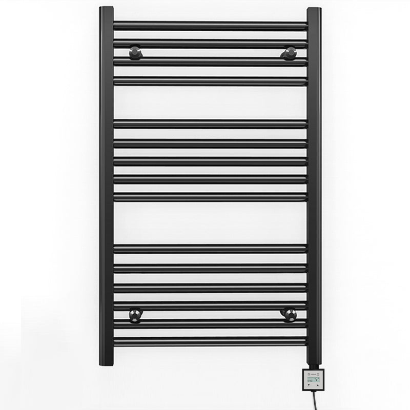 Small 550mm x 800mm Straight Matt Black Electric Pre-Filled Heated Towel Rail Radiator
