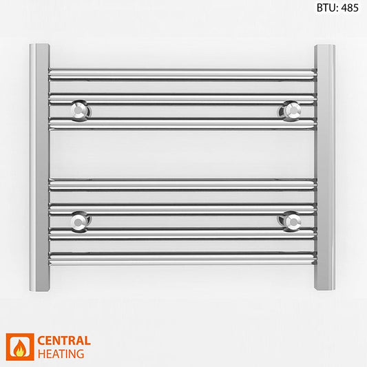 600mm x 400mm Straight Chrome Heated Towel Rail Radiator