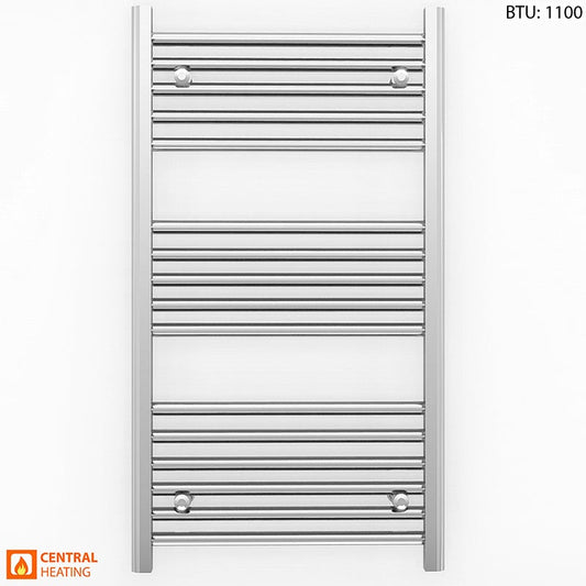 600mm x 900mm Straight Chrome Heated Towel Rail Radiator