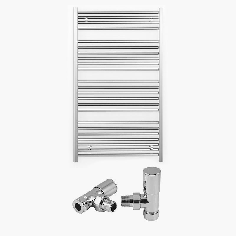 700mm x 1200mm Straight Chrome Heated Towel Rail Radiator