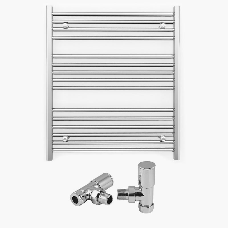 800mm x 800mm Straight Chrome Heated Towel Rail Radiator
