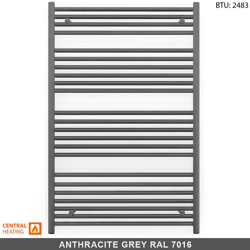 700mm x 1200mm Anthracite Grey Heated Towel Rail Radiator