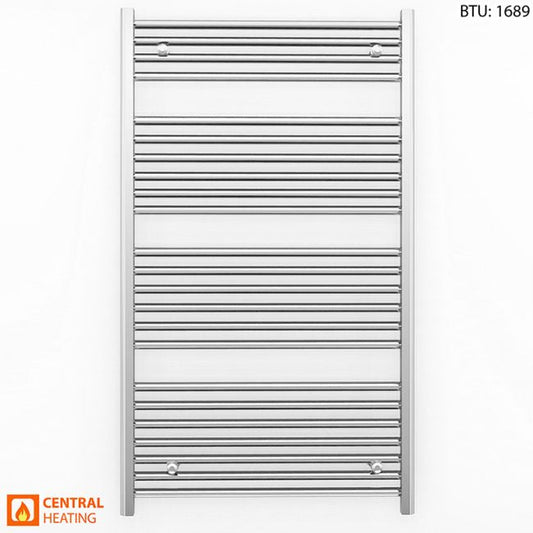 700mm x 1200mm Straight Chrome Heated Towel Rail Radiator
