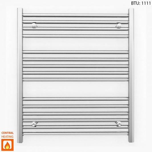 700mm x 800mm Straight Chrome Heated Towel Rail Radiator