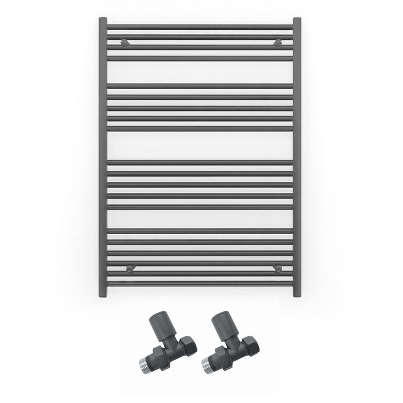 700mm x 1200mm Anthracite Grey Heated Towel Rail Radiator
