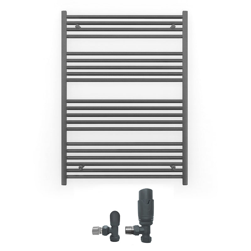 700mm x 1200mm Anthracite Grey Heated Towel Rail Radiator