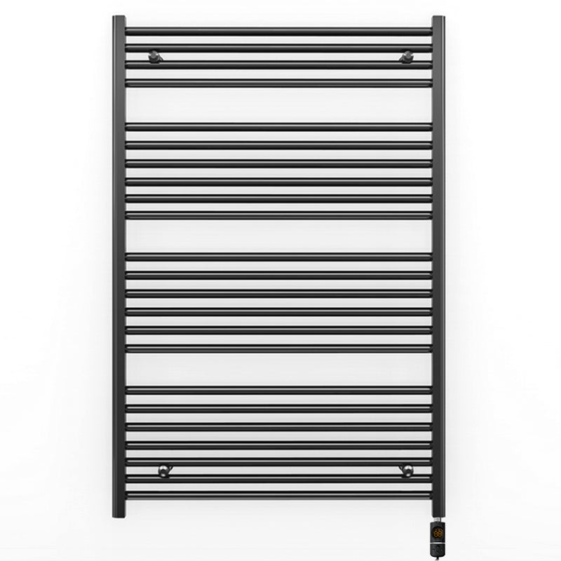 700mm x 1200mm Straight Matt Black Electric Pre-Filled Heated Towel Rail Radiator