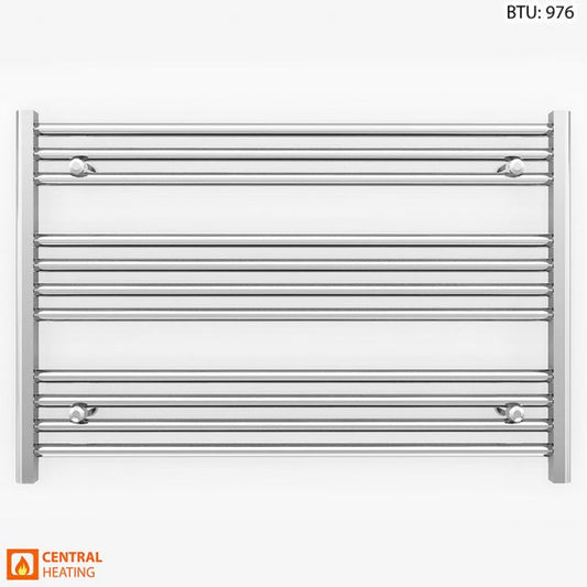 900mm x 600mm Straight Chrome Heated Towel Rail Radiator