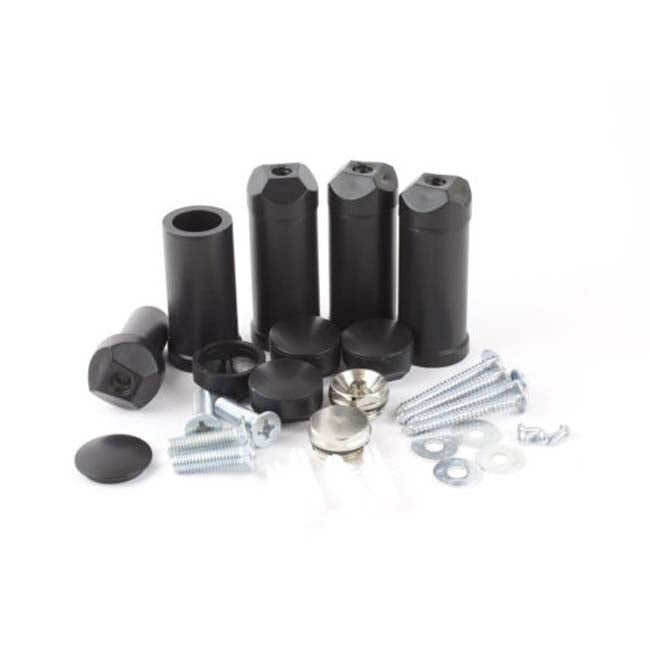 Small Dual Fuel 500mm x 700mm Straight Matt Matt Black Heated Towel Rail - (incl. Valves + Electric Heating Kit)