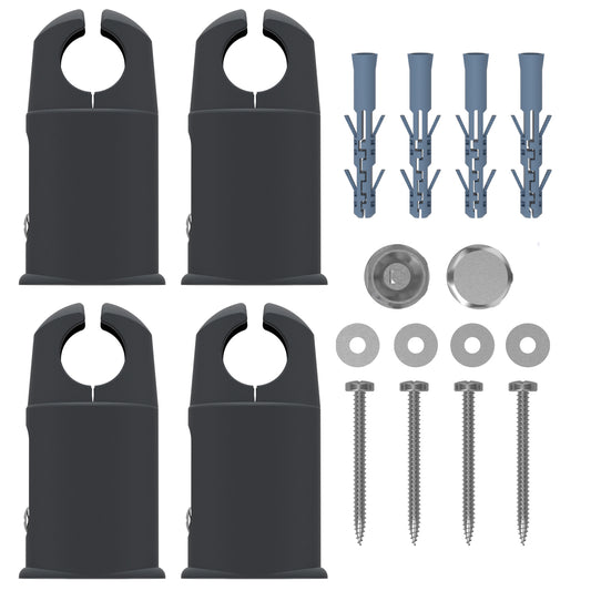 Clamp UNIVERSAL brackets Anthracite Heated towel RAIL radiator Flat Or Curved (19mm, 22mm, 25mm)