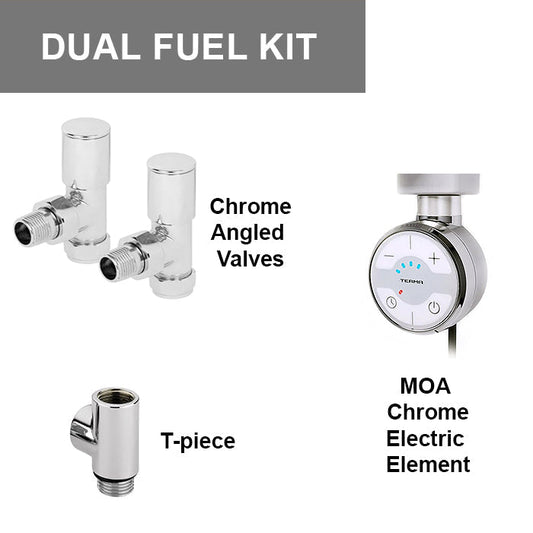 Chrome Dual Fuel Kit (Element + Valves + T Piece) - Terma Moa