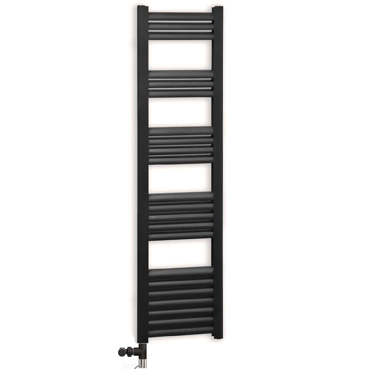 Dual Fuel 500mm Wide Accuro Korle Matt Black Designer Heated Towel Rail Radiator