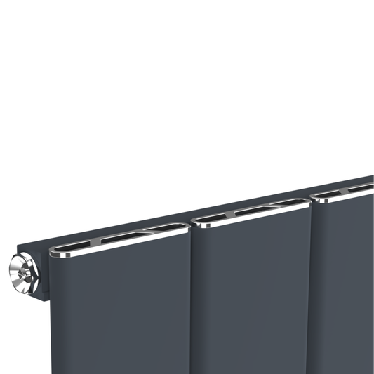 407mm x 1800mm Single Aluminium Radiator In Anthracite Grey Model Lena