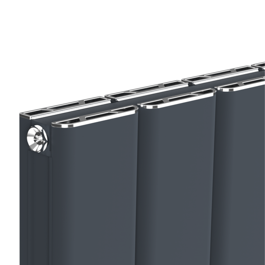 1022mm x 600mm Double Aluminium Radiator In Anthracite Grey Model Mira
