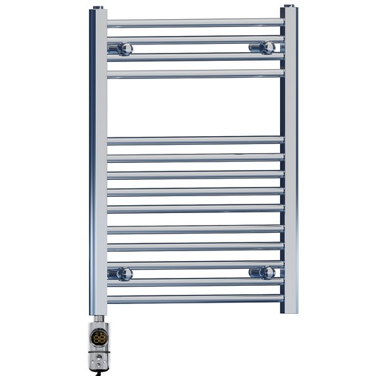 500 x 750mm High Flat Chrome Electric Heated Towel Rail Radiator Stock Clearance
