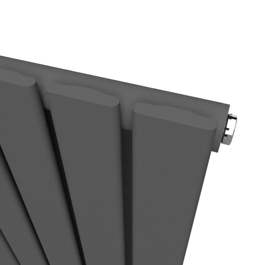 Designer 452mm x 1600mm Anthracite Gray Vertical Single Flat Panel Radiator 2558 Btu