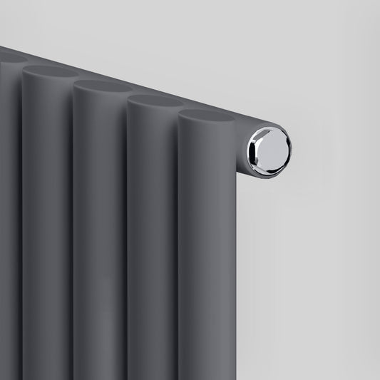 Designer 660mm x 600mm Anthracite Horizontal Single Column Radiator 1535 Btu